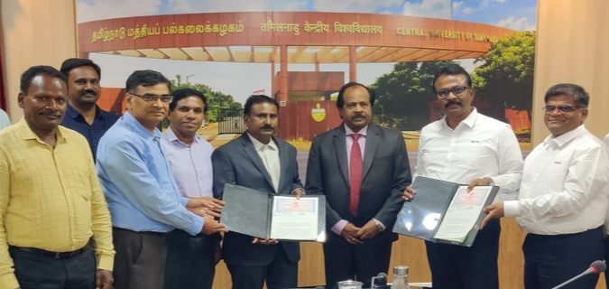 CUTN signed MoU with ELGI Equipment's Limited, Coimbatore in the presence Vice-Chancellor Prof. M. Krishnan, VC on 06-07-2023